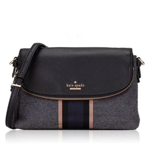 Kate Spade Jackson Street Harlyn Crossbody Pebble Leather Charcoal Small Bag - Picture 1 of 15